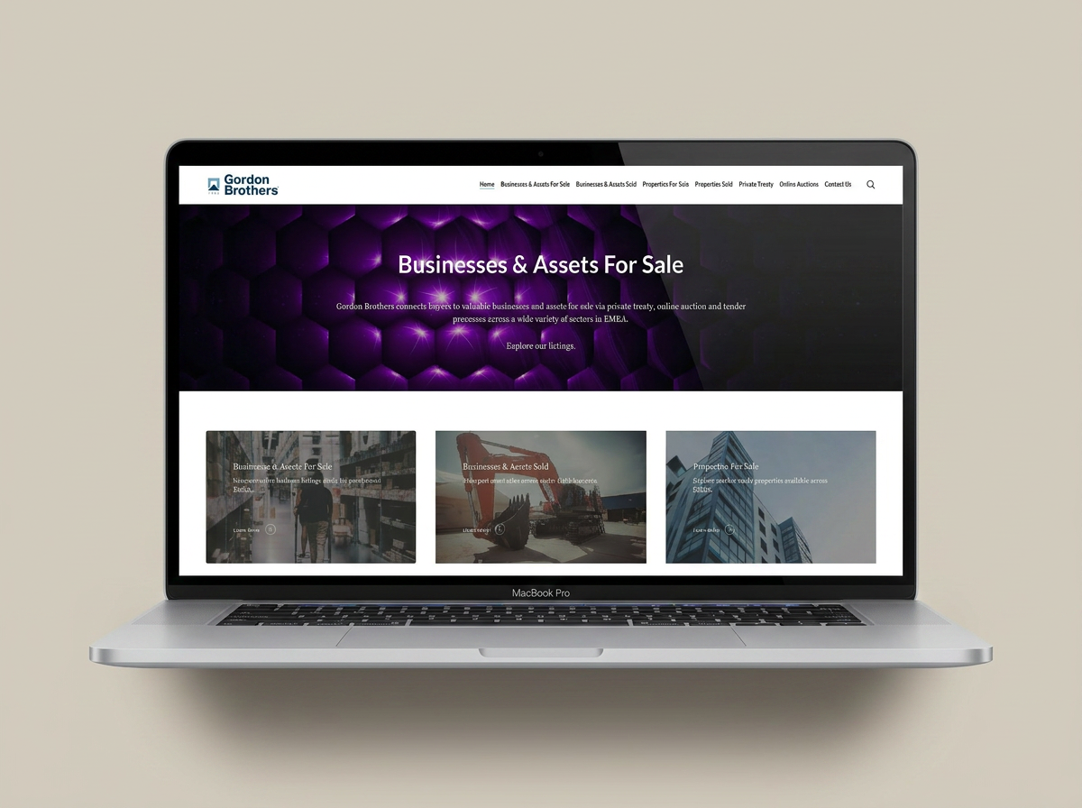 Gordon Brothers — Website design and development, by Noesis Brand+Digital